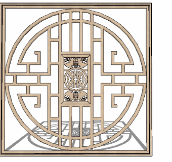 中式格栅屏风草图大师模型，格栅sketchup模型下载