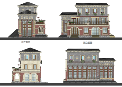 意大利馆建筑立面图