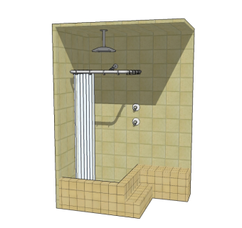现代淋浴房sketchup模型，淋浴房草图大师模型下载