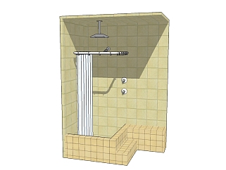 <em>现代淋浴</em>房sketchup模型，淋浴房草图大师模型下载