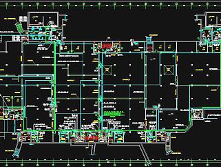 某小区一层的地下车库电气设计CAD施工图，小区地下车库电气施工CAD图纸下载