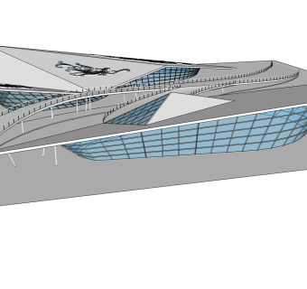 展览馆草图大师模型，展览馆SU模型下载