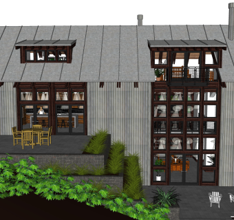 美式别墅草图大师模型，别墅SKB文件下载