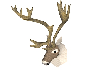 现代动物头颅装饰品免费su模型，动物头颅装饰品skp模型下载