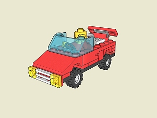 现代乐高玩具车草图大师模型，玩具车sketchup模型下载
