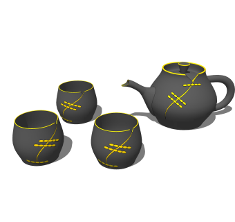 现代瓷器SU模型，瓷器SKP模型下载