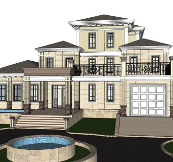 欧式别墅su模型，别墅sketchup模型下载
