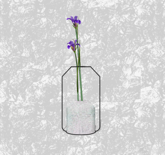 鸢尾插花草图大师模型，花艺花瓶sketchup模型下载