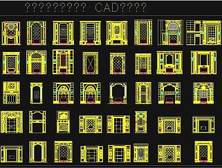 欧式挑高别墅背景墙CAD图库，背景墙设计装饰图