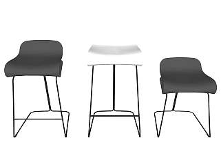 现代曲木吧椅sketchup模型，吧椅草图大师模型下载
