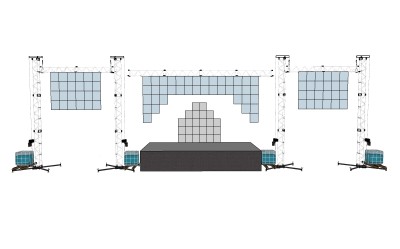 现代舞台草图大师模型，舞台SU模型下载