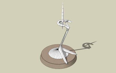 现代通讯塔草图大师模型，通讯塔sketchup模型skp文件分享