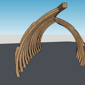 现代景观小品通道su模型下载、景观小品通道草图大师模型下载