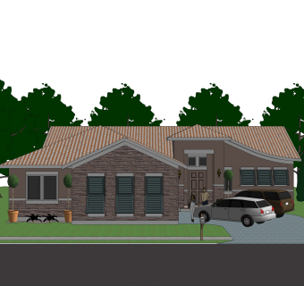 欧式独栋别墅草图大师模型，sketchup别墅su模型下载