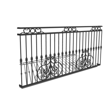 现代栏杆SU模型，栏杆SKB文件下载