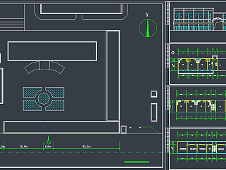 沿街综合楼建筑CAD施工图，办公空间CAD施工图纸下载