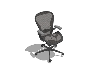 现代<em>简约</em>黑色办公椅su模型，办公椅sketchup模型下载