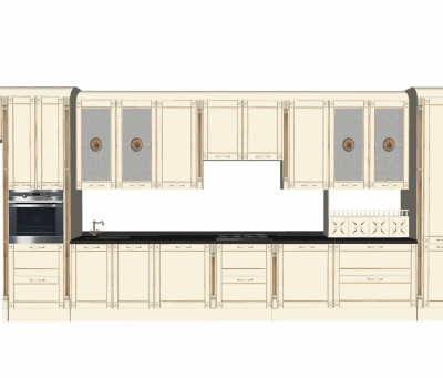 现代厨房柜免费su模型，厨房柜sketchup模型下载