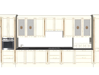 现代厨房柜免费su模型，厨房柜sketchup模型下载