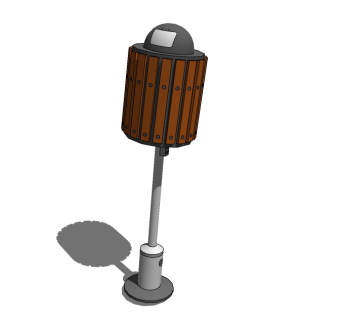 现代时尚垃圾箱草图大师模型，垃圾桶sketchup模型