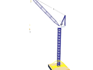 现代大型工用塔吊起重机sketchup模型，工业器材skb文件下载