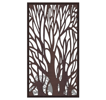 现代树枝锈板草图大师模型，锈板skp模型下载