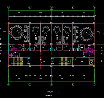食堂建筑设计CAD图纸，食堂cad设计图纸下载