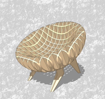 现代创意小座椅草图大师模型，休闲椅sketchup模型下载