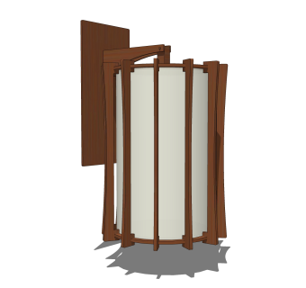 现代木质壁灯sketchup模型下载