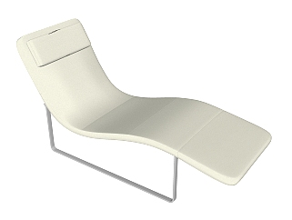 现代<em>白色</em>简约躺椅su模型，椅子草图大师模型下载