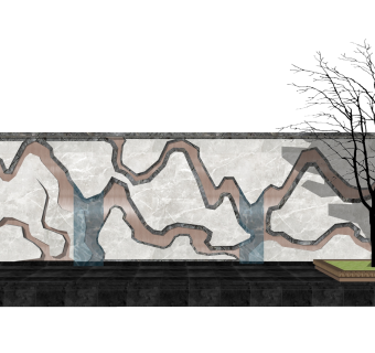 新中式景墙sketchup模型下载