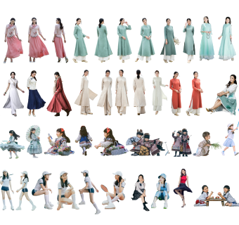 古风高端真实大人儿童sketchup模型下载