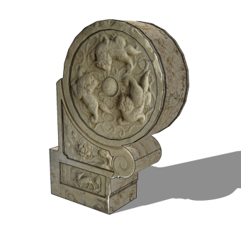 抱鼓石sketchup模型下载，抱鼓石草图大师模型