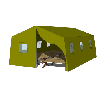 现代简约户外帐篷sketchup模型，帐篷草图大师模型下载