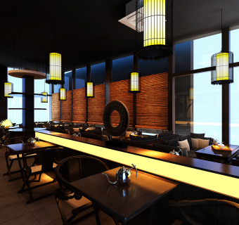 全套新中式餐厅施工图CAD图纸，餐厅cad设计图纸下载