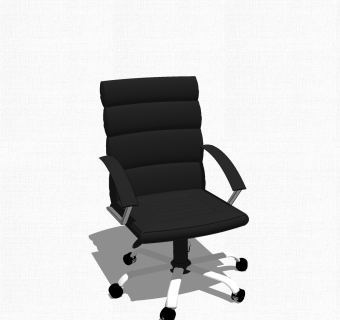 现代黑色简约办公椅su模型，办公椅sketchup模型下载