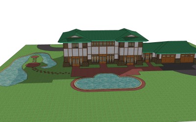 新中式建筑会所模型，sketchup模型免费下载