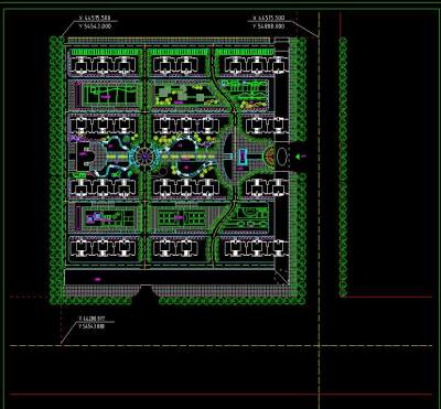 小区平面规划施工图CAD图纸