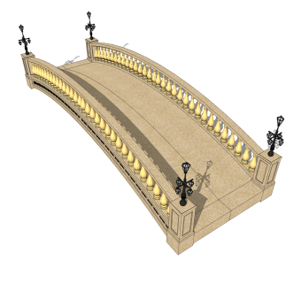 拱桥草图大师模型下载，sketchup拱桥模型分享