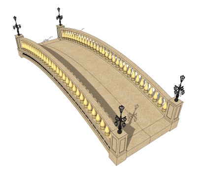 拱桥草图大师模型下载，sketchup拱桥模型分享