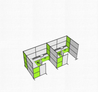 现代屏风卡位办公桌草图大师模型，办公桌skp模型下载
