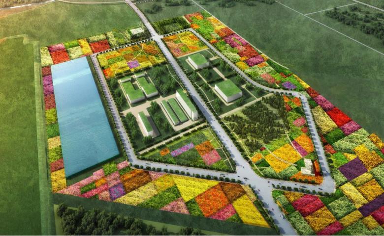 中国北京农业生态谷概念性规划 设计-示范区 鸟瞰图2