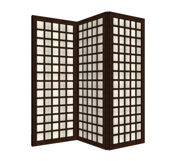 日式屏风草图大师模型，屏风sketchup模型下载