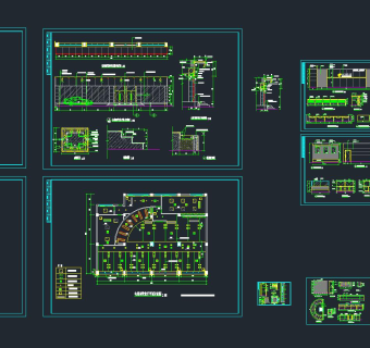 现代电信营业厅CAD装修图，CAD建筑图纸免费下载