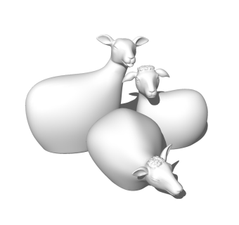 现代白色小羊草图大师模型，白色小羊sketchup模型免费下载