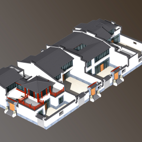 四合院建筑施工图效果图CAD图纸下载