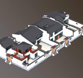 四合院建筑施工图效果图CAD图纸下载