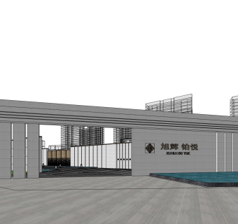 新中式合肥旭辉铂悦售楼处sketchup模型下载