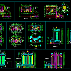高层住宅建筑CAD施工图，高层建筑CAD图纸下载
