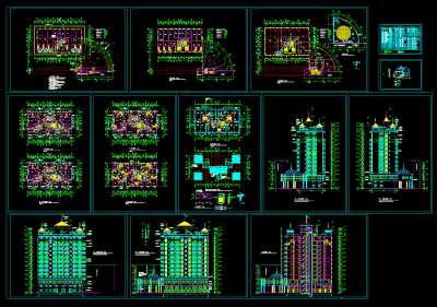 高层住宅建筑CAD施工图，高层建筑CAD图纸下载